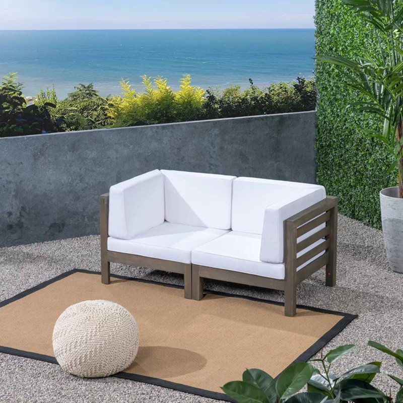 Outdoor Sofa, Gray, White
