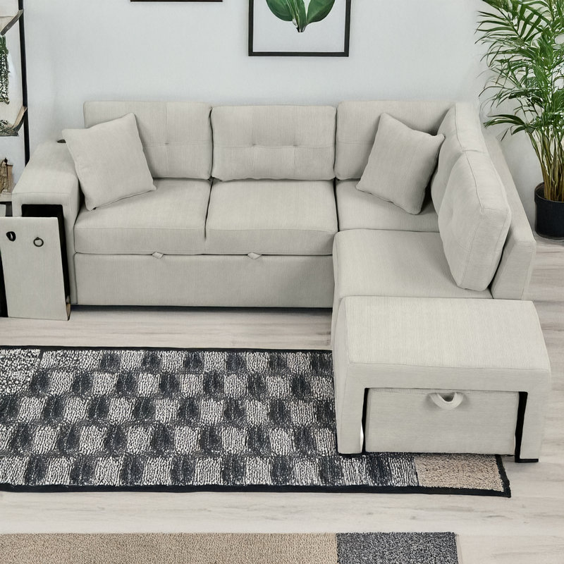Sleeper Sofa Convertible Sofa Bed Sofa Arm Sofa Bed Couch Sleep Sofa Comfy Sofa Modern Sofa, Gray Chenille