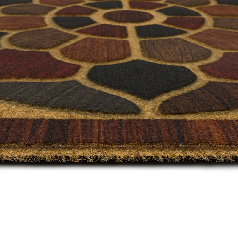 Kesha 48" L Rectangular Recycled Rubber Door Mat , Bark