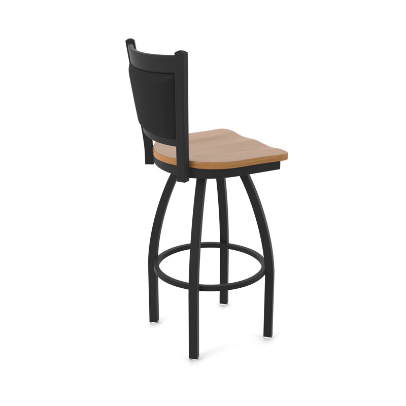Tabouret pivotant Hadleigh, Érable moyen, Tabouret de bar (siège d’une hauteur de 30 po), Noir froissé