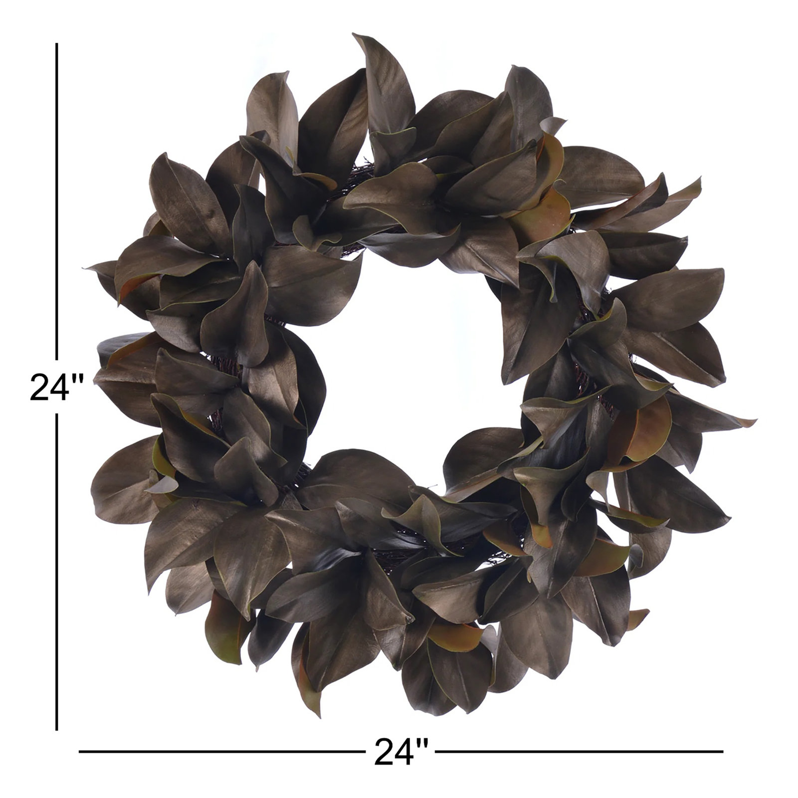 Handcrafted Magnolia Wreath, 24" H x 24" W x 7" D