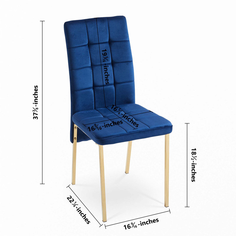 Velvet High Back Nordic Dining Chair, Gold