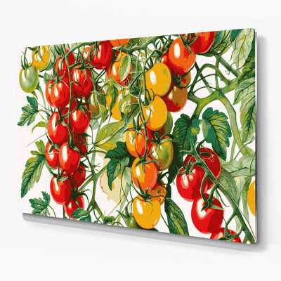 Vegetables Tomato Cherry Brown Metal Wall Art