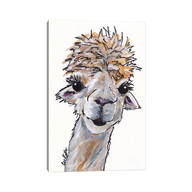 Angel the Alpaca 1 Piece Wrapped Canvas Painting, 20.32 cm H x 30.48 cm W