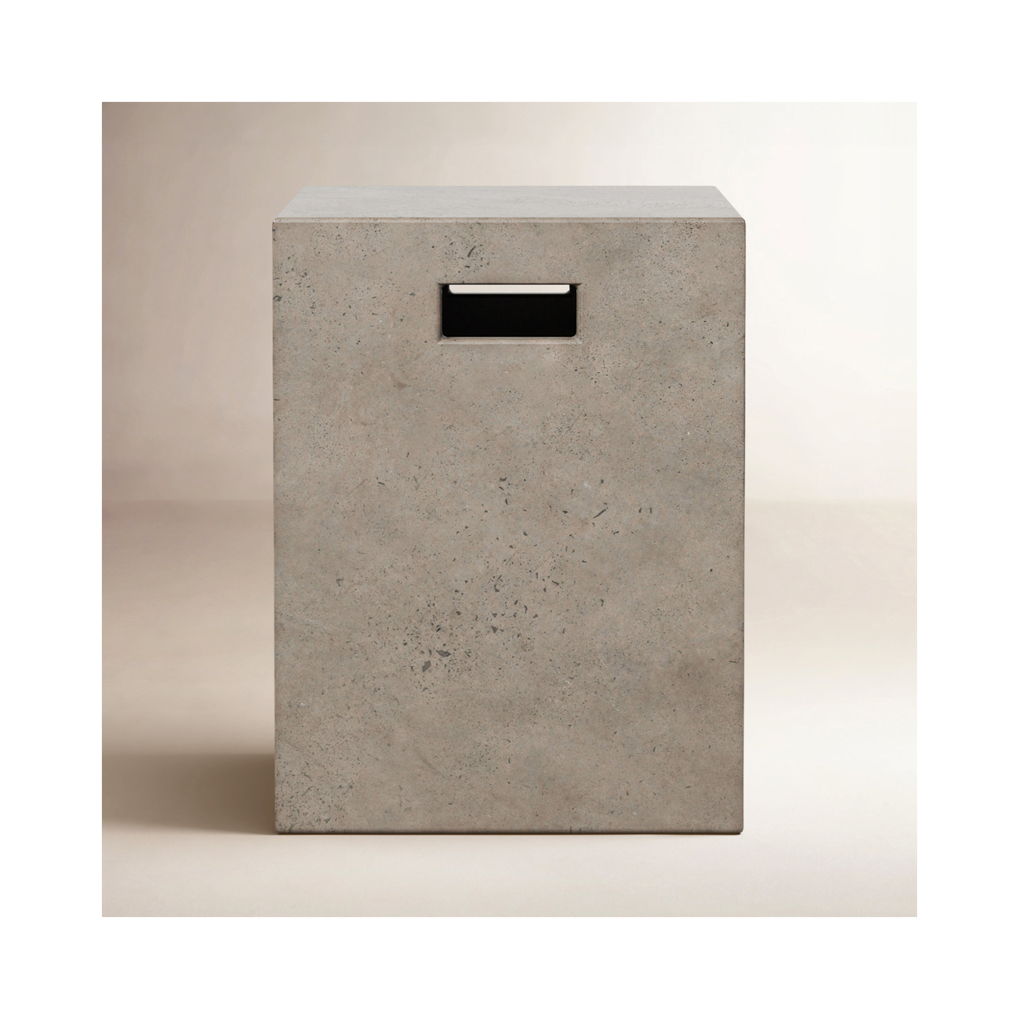 Kareen Concrete Accent Stool, Dark Gray