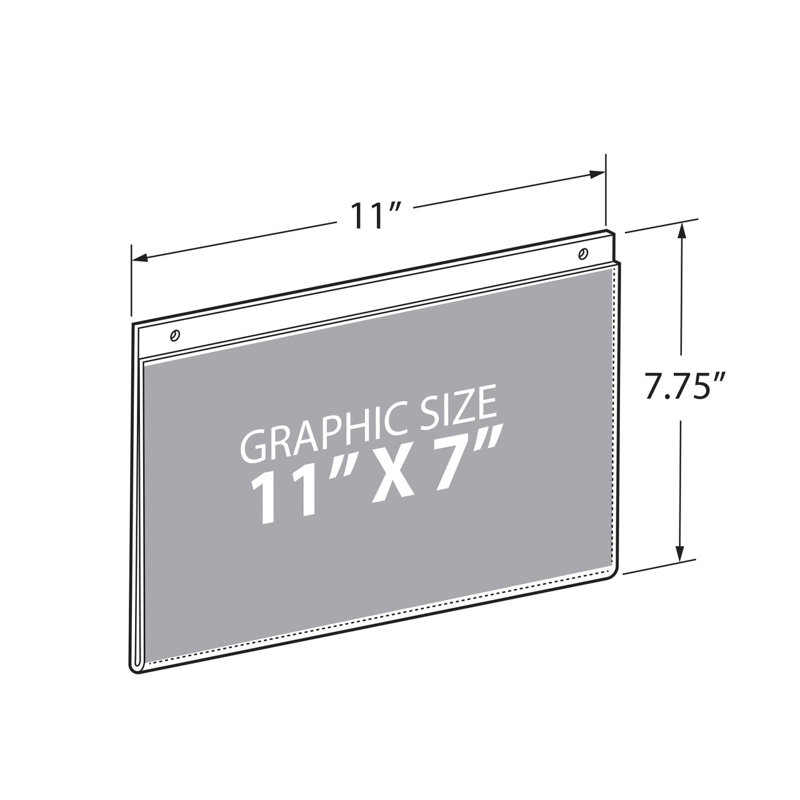 Clear Acrylic Wall Hanging Frame 11" Wide x 7'' High - Horizontal/Landscape, 10-Pack