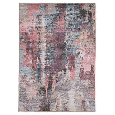 Destane Abstract Cotton Machine Tufted Area Rug