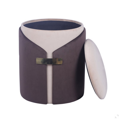 Two-Toned Ottoman With Storage Or Vanity Stool