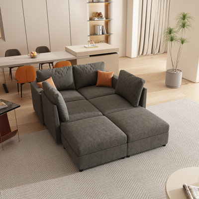 Grand canapé modulaire moderne, canapé modulaire en U avec fonction de rangement