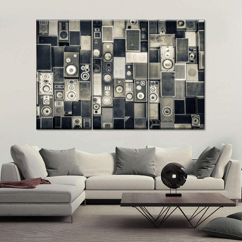 Reproduction d'art sur toile monochrome, H 36 po x l 57 po x P 1,25 po