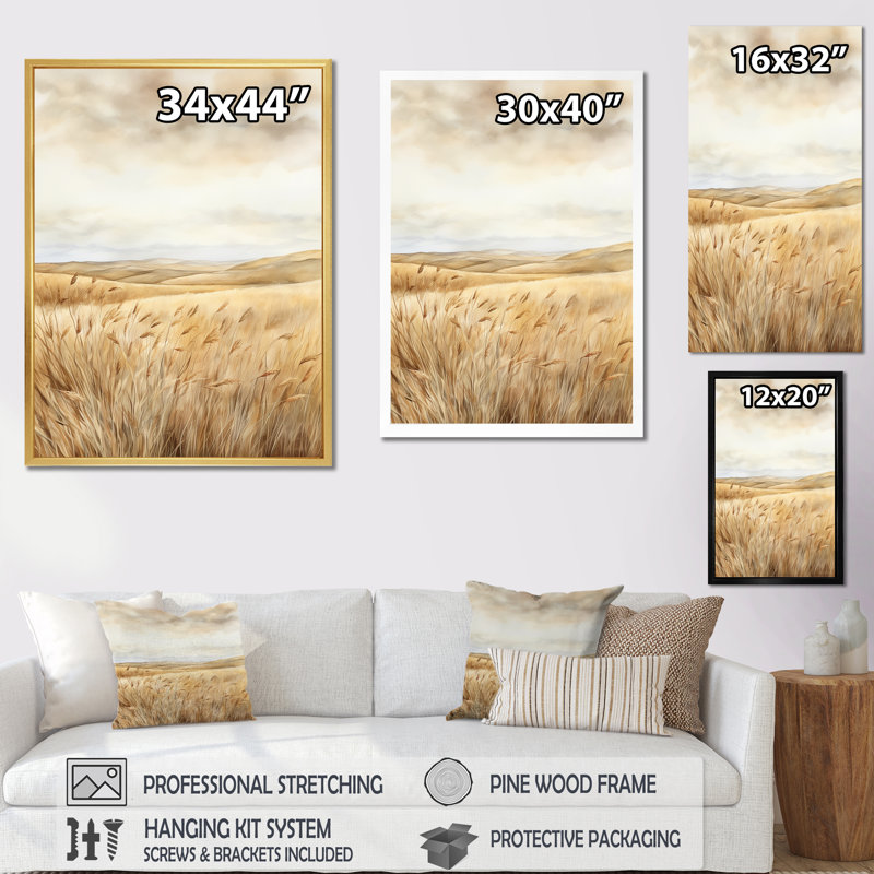Prairie beauté dévoilée sur toile, Toile tendue, H 32 po x l 16 po x P 1 po