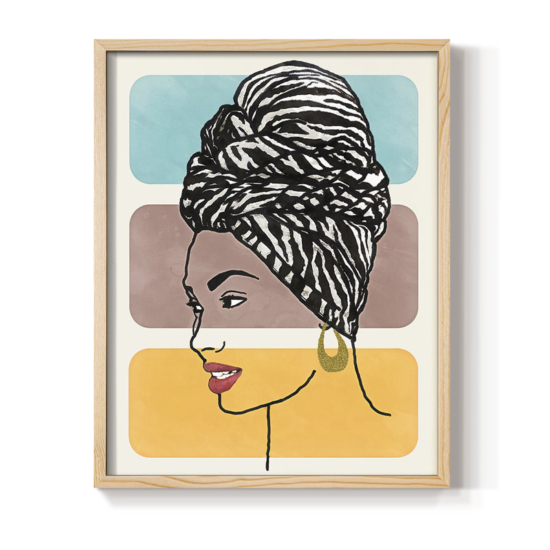 «Head Wrap II», reproduction encadrée - bois massif, H 21 po x l 17 po