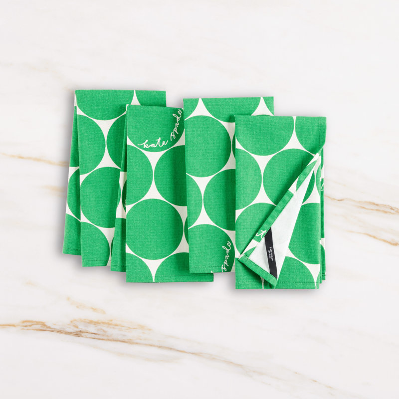 Loop And Dot 100% Cotton Square, Green/White