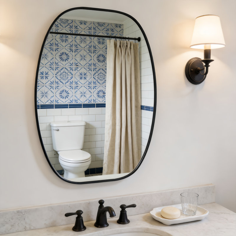 Miroir mural noir, Black, 36" x 24"