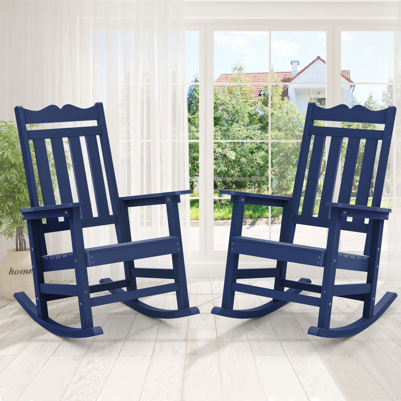 Chaise Adirondack à bascule d'extérieur, Bleu marine