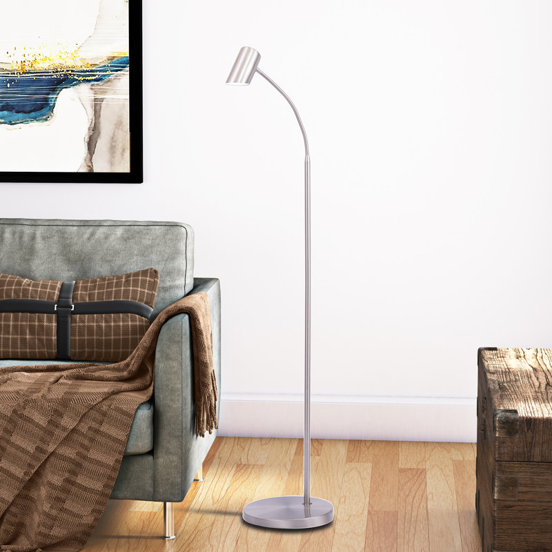 Lampe sur pied Thea, Nickel brossé, Nickel brossé