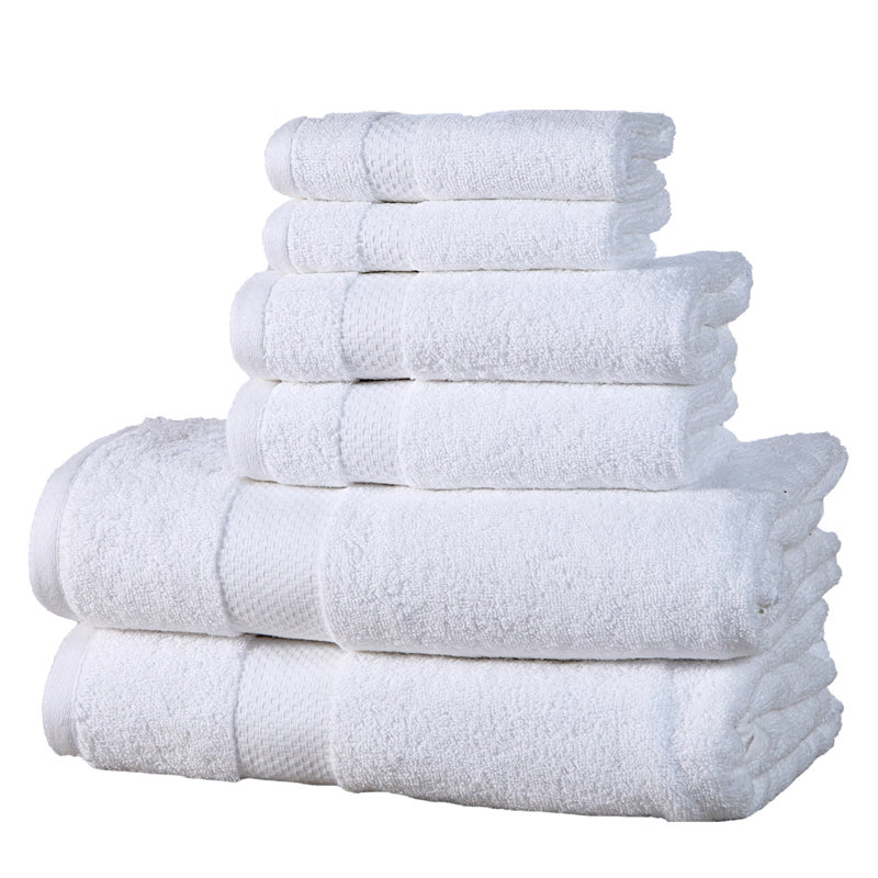 Ensemble de serviettes en coton à 100 % 6 pièces Aden, Blanc