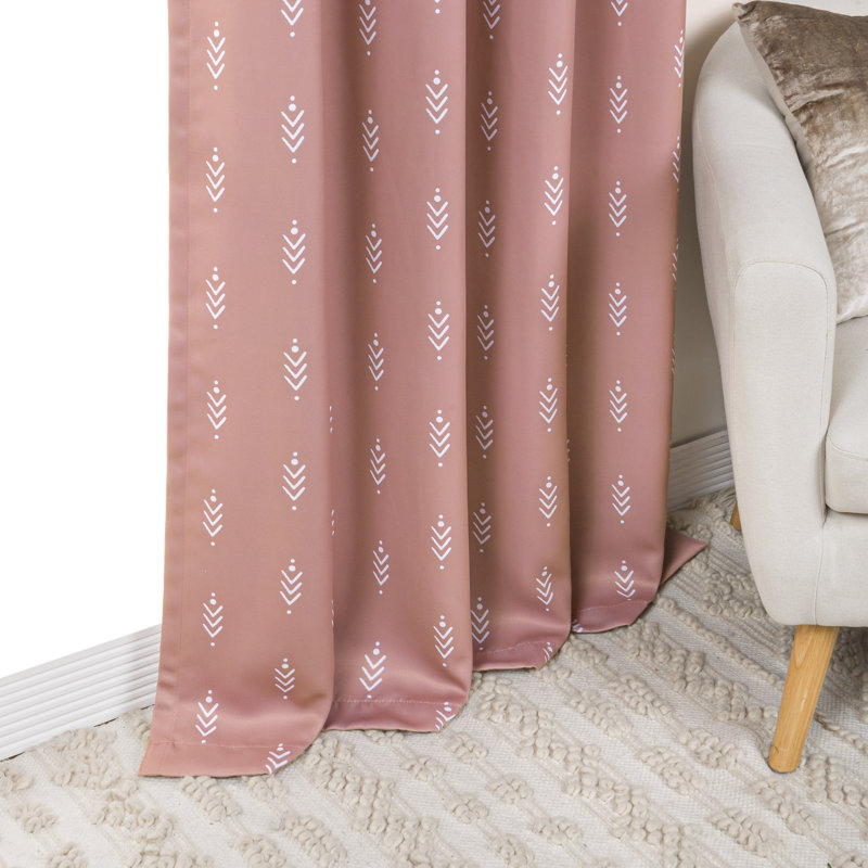 Yountville Thermal Room Darkening Curtain Panels, 52" W x 63" L, Chestnut