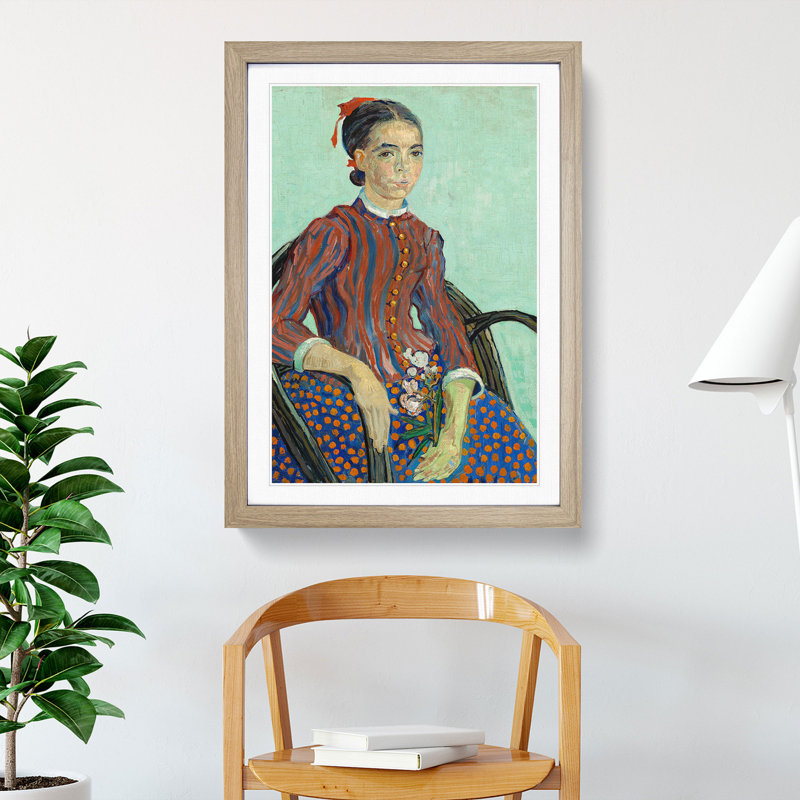 Vangogh Mousme by Vincent Van Gogh - Picture Frame Painting, 48cm H x 36cm W x 2cm D, Oak Framed
