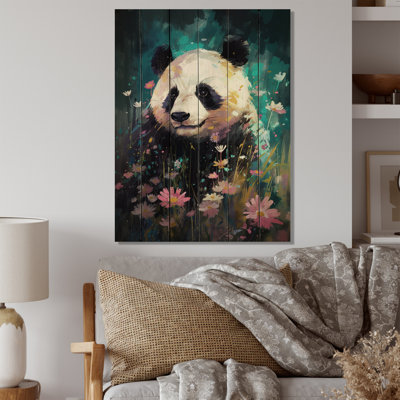 Alapna Graceful Panda On Wood Print