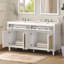 Spacieux meuble-lavabo double avec lavabos SMC, grand rangement et pieds en pin durables pour les salles de bain modernes-581214935