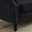 Canapé Chesterfield 79 po en velours noir pour salon, canapé 3 places