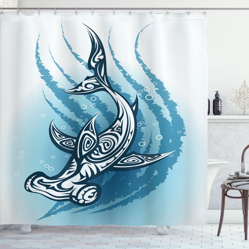 Shower Curtain with Hooks Included, 84" H x 69" W