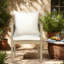 Chaises de salle à manger robustes pour patio, en bois d'acacia avec accoudoirs en corde, style rustique pour l'extérieur-1618712525