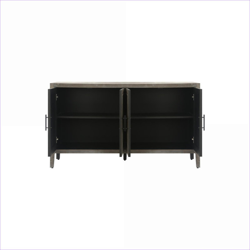 Cabinets, 60” Modern Farmhouse 4-Door with Adjustable Shelf Natural Fir Wood Walnut Brown | Hallway | Traditional