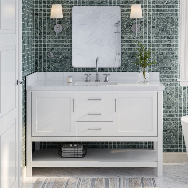 Ensemble de meuble-lavabo simple 55 po Abby, Blanc