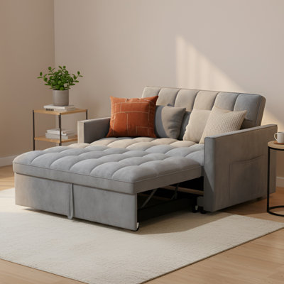 Jalena 51" Upholstered Convertible Pull Out Sleeper Sofa Bed