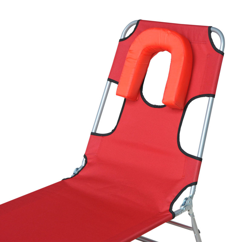 Chaise longue inclinable Himes, Rouge