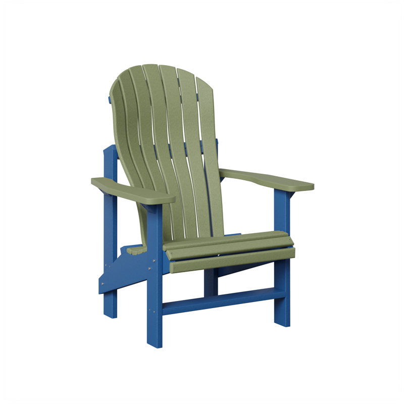 Berlin Gardens Contour Upright Adirondack Chair, Sage with Pacific Blue