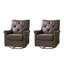 Chaise berçante pivotante en cuir véritable de 31 po avec dossier capitonné et garniture cloutée Stratton-8065963