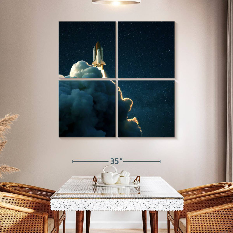 Oberle Starry Space Shuttle Launch, 45" H x 45" W