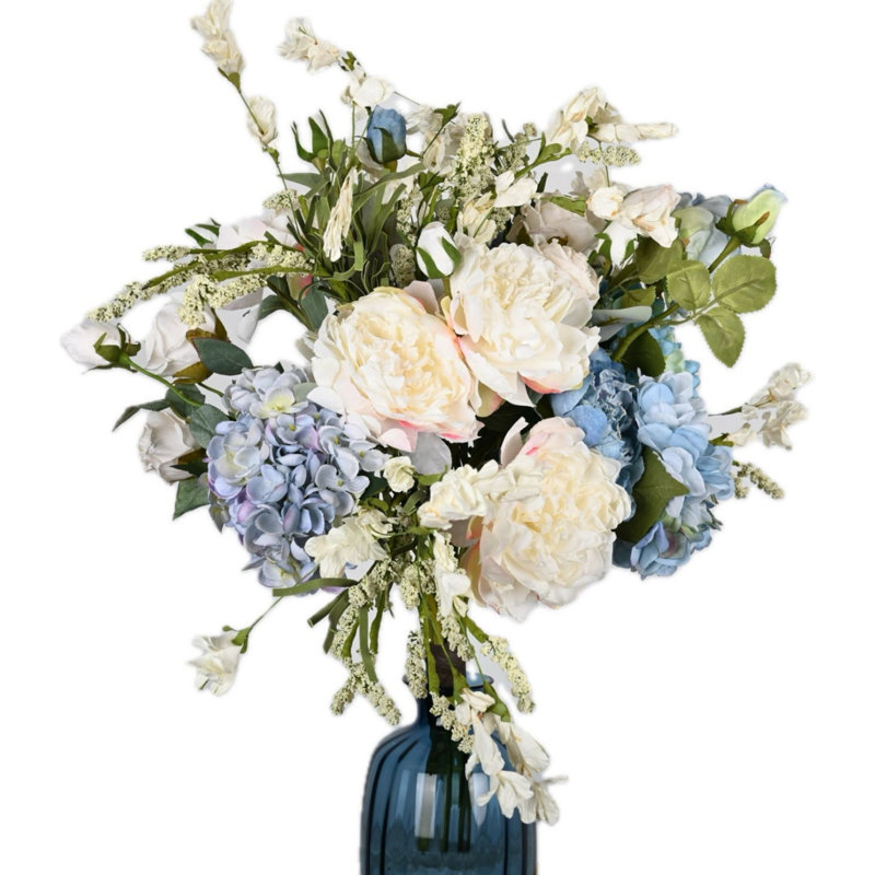 Arrangement floral de baies de pivoines artificielles avec une longue tige, fausse fleur pour les centres de table de salle à manger