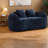 Compression Sofas, Dark Blue Chenille 2 Seat Compact Modern Home Couch