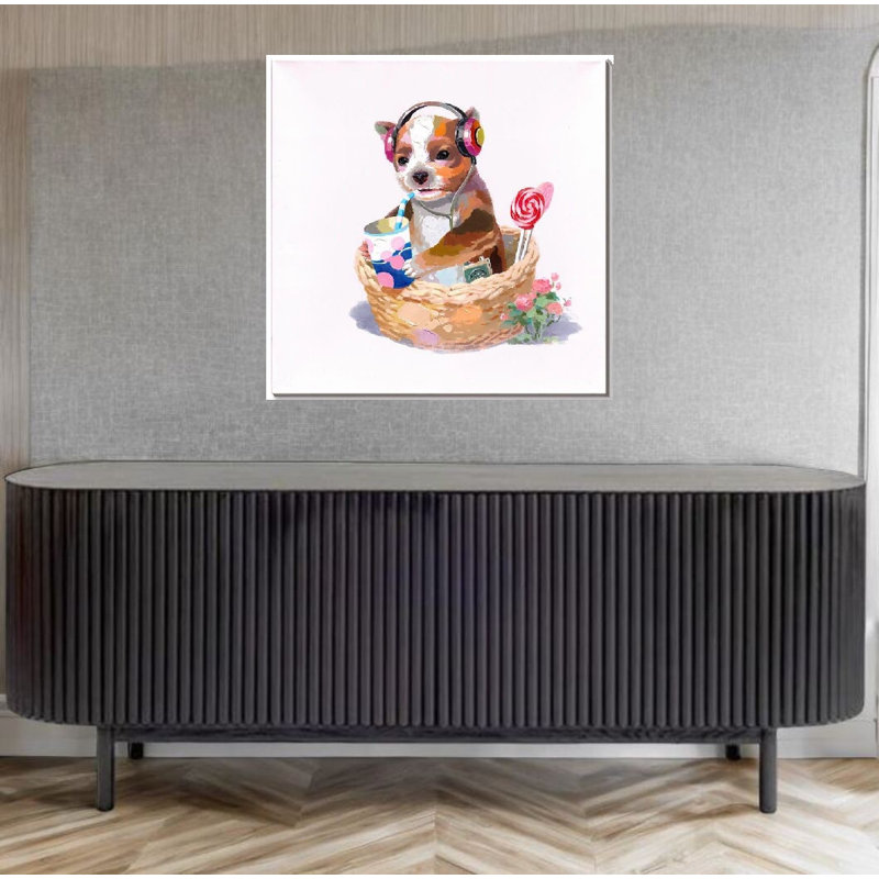 «Relaxing Dog 50%», peinture à la main