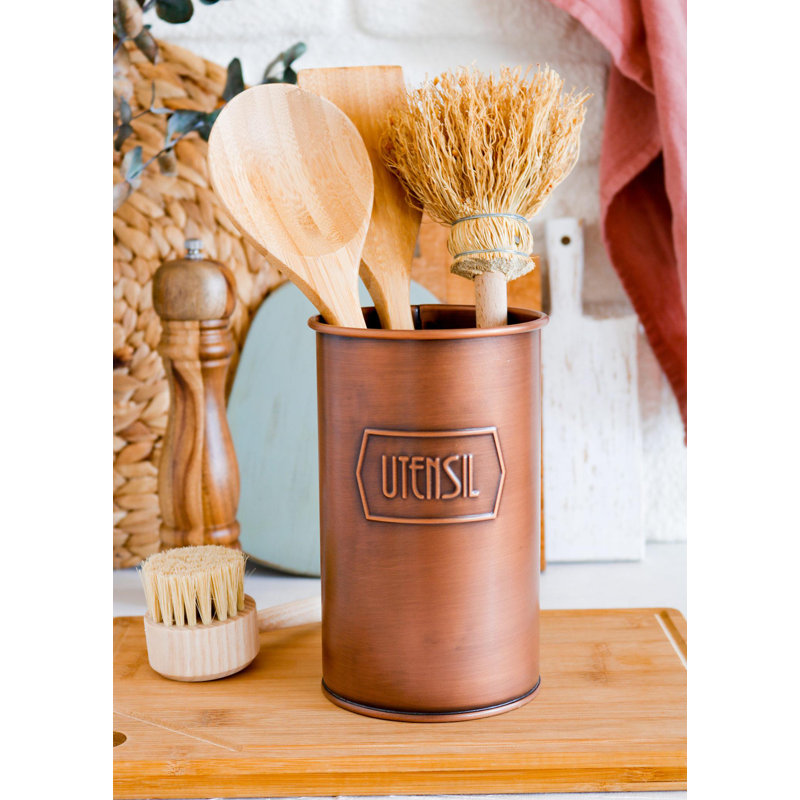 Metal Utensil Crock, Copper