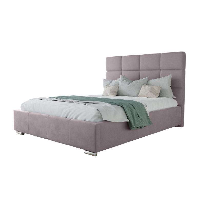 Bed Lemuel with Storage, Light Purple, 160cm x 200cm