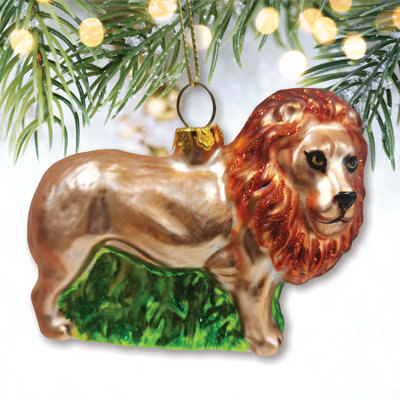 Ornement de Noël en verre lion