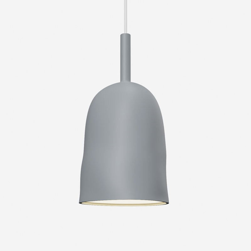Vessel Pendant Light, 18" H x 14.5" W x 9" D, Mustard, White