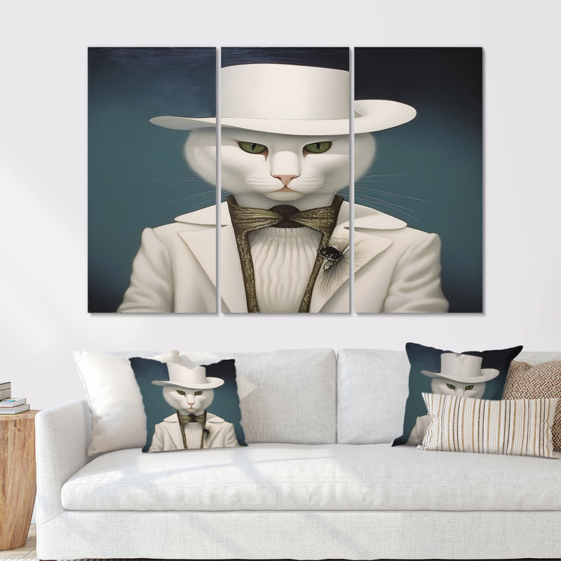 Hopedale - Chat, ensemble de reproduction d'art mural, Toile tendue, H 32 po x l 48 po x P 1 po