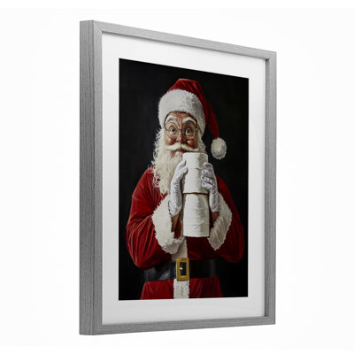 Santa Has Your TP Framed Print Under Glass, design by Arlington Prints