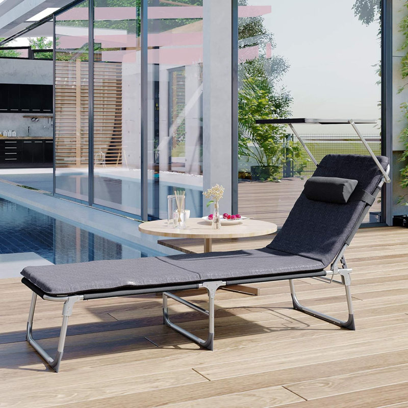 Chaise longue d'extérieur en tissu Aeiden