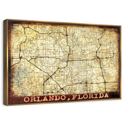 Rétro carte de la ville de Orlando