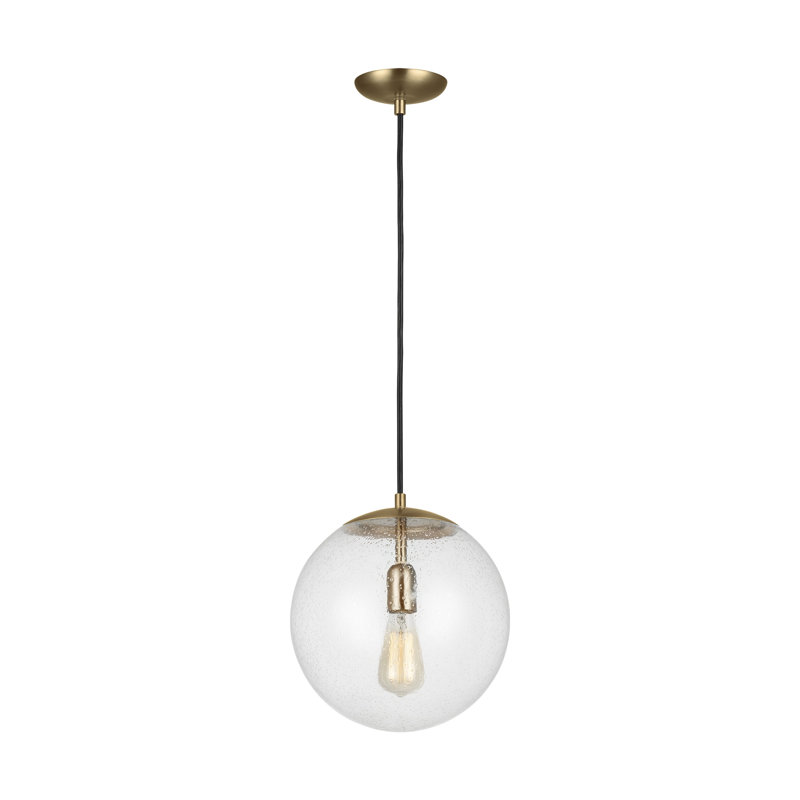 Leo 1 - Light LED Pendant, 12.5" H x 12" W x 12" D, Satin Bronze