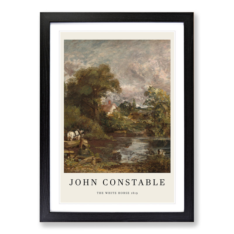 The White Horse by John Constable - Picture Frame Painting, 36cm H x 27cm W x 2cm D, Black Framed