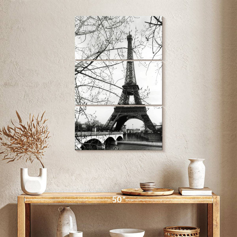 Lilie Eiffel Tower Along The Seine River, 38" H x 24" W
