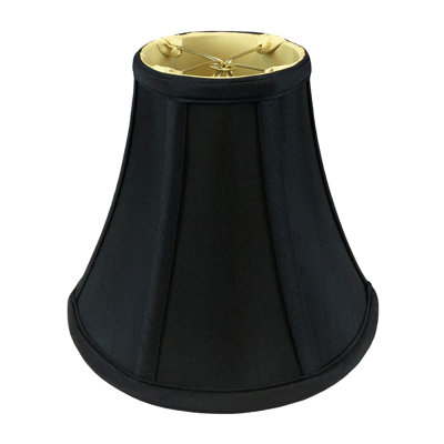 Royal Designs, Inc. BSO-704RC-8BLK/GL True Bell Basic Lamp Shade with Round Clip, 4 x 8 x 7.25, Black with Gold